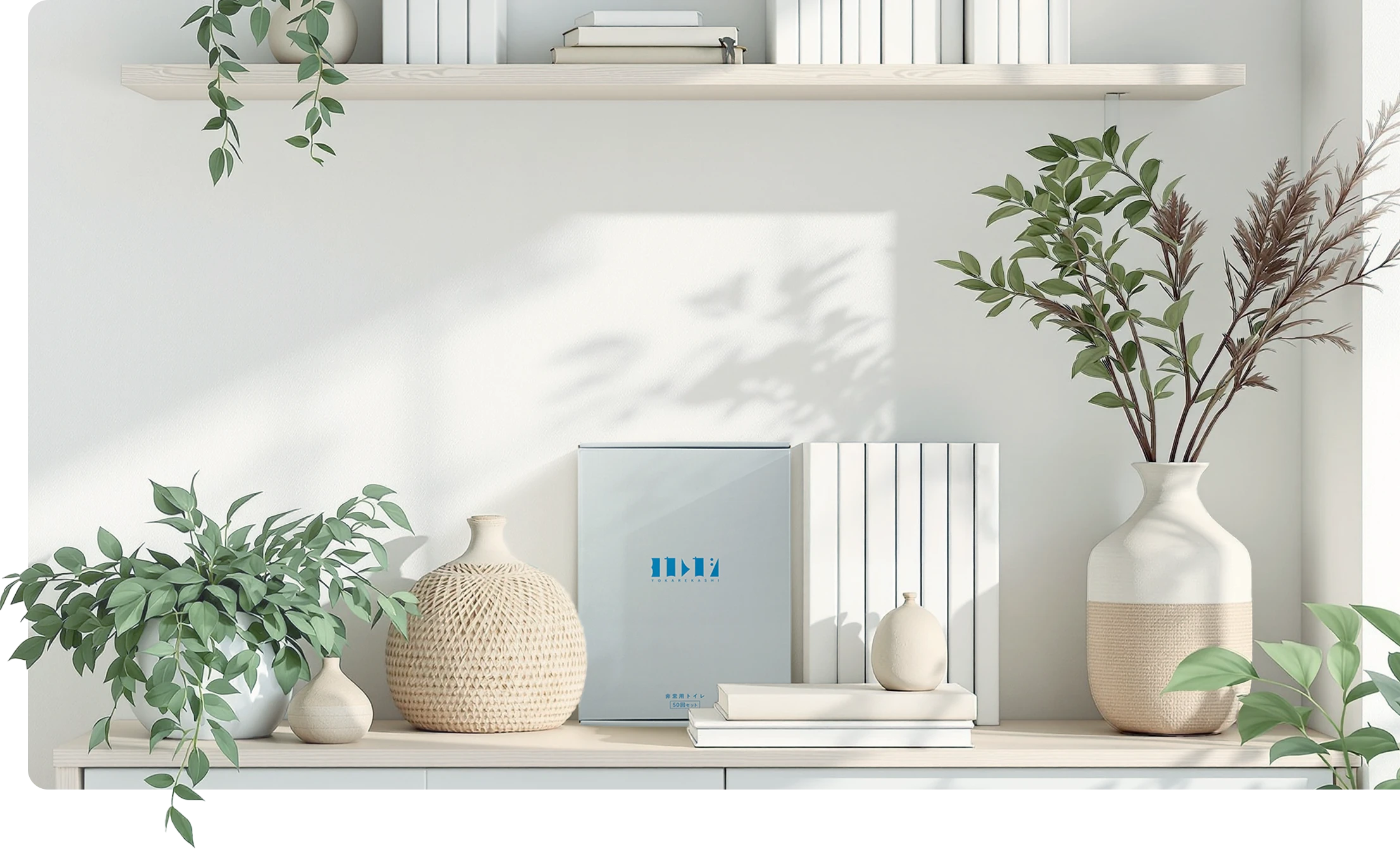 リビングに溶け込む防災ボックスのイメージ